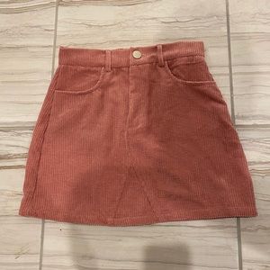 Pink corduroy miniskirt